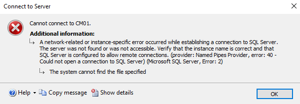 SQL Server Connection Error
