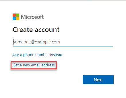 Microsoft Account email selection
