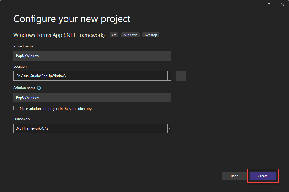 Visual Studio Project Creation