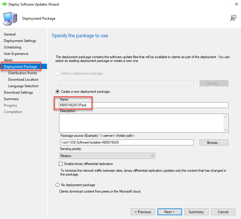 Create new Deployment Package